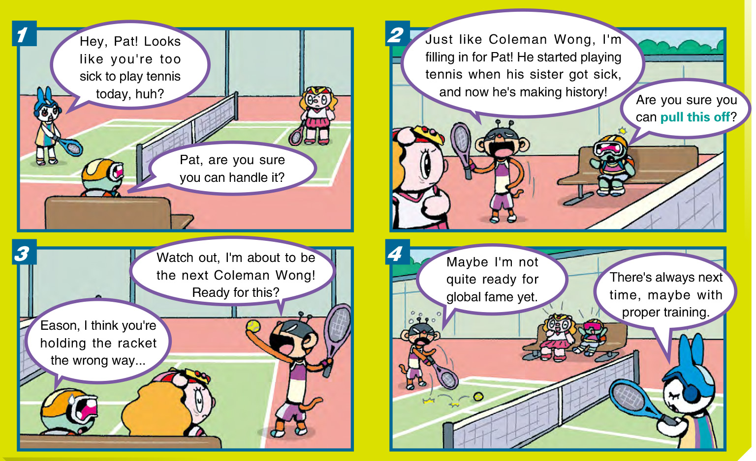 Comic : Hong Kong's tennis star-Coleman Wong